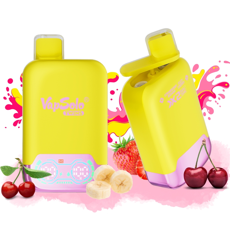 VapSolo Twins Strawberry Banana & Fizzy Cherry Geschmack