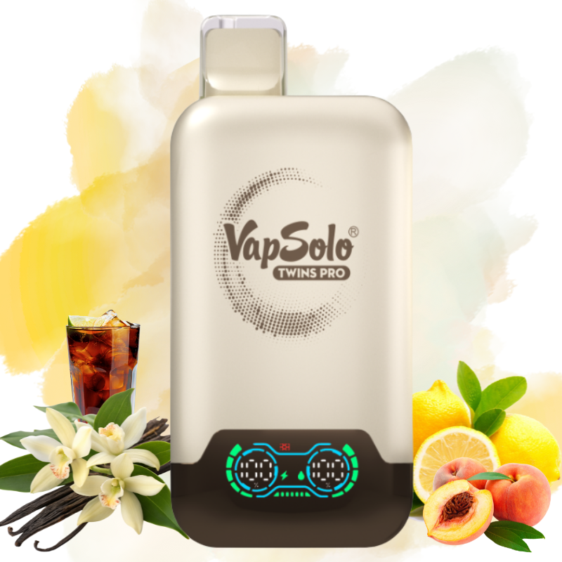 Vapsolo Twins Pro 50000 Vanille Cola & Zitrone Pfirsich Geschmack Vapsolo Twins Pro 50000 Vanilla Cola & Lemon Peach Flavor