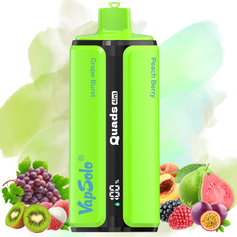 Vapsolo Quads 80000 Traube Burst-Litschi Eis-Pfirsich Beere-Kiwi Passionsfrucht Guave