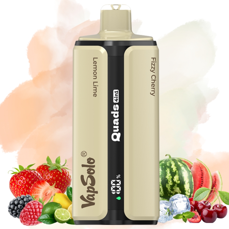 Vapsolo Quads 80000 Lemon Lime-Strawberry Ice-Raspberry Watermelon-Fizzy Cherry
