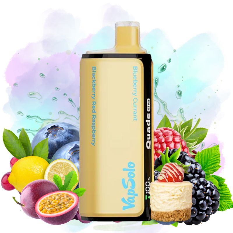 Vapsolo Quads 80000 Blueberry Currant-Cheese Cake-Blackberry Red Raspberry-Lime Passion Fruit